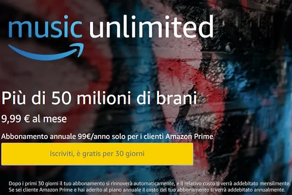 Amazon Music Unlimited, 50 milioni di brani solo per te. Iscrizione e prova gratuita