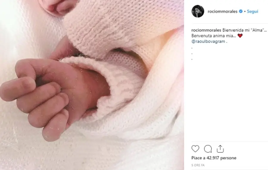 Raoul Bova e Rocio genitori bis: è nata Alma