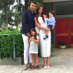 Guendalina Tavassi informa al battesimo del figlio