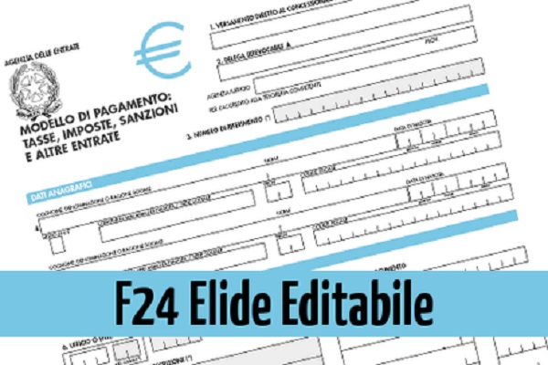 F24 Elide 2017: modello editabile compilabile online, prima registrazione e codici tributo