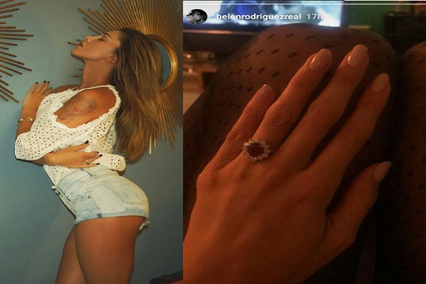 Gossip Belen Rodriguez indossa l'anello di Stefano De Martino e canta Emma, casualità?