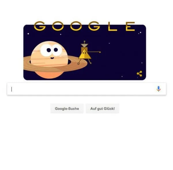 Google dedica il suo doodle alla missione Cassini-Huygens