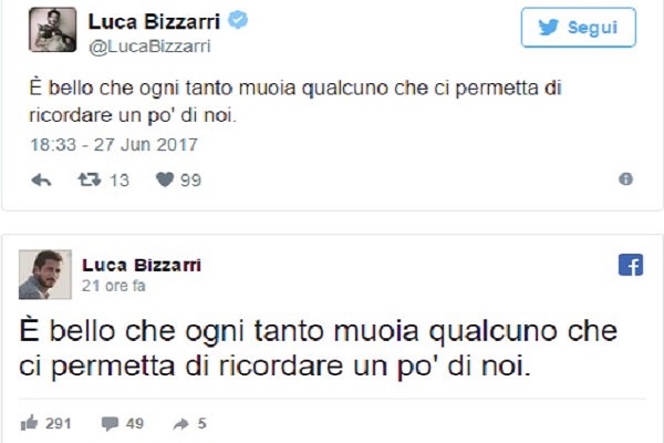 Luca Bizzarri Twitter: bufera social dopo i messaggi sulla morte di Paolo Limiti