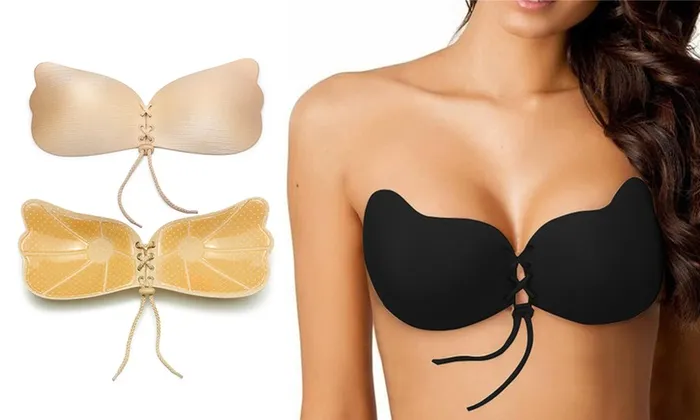 Reggiseno adesivo Push Up a farfalla, fino a due taglie in più