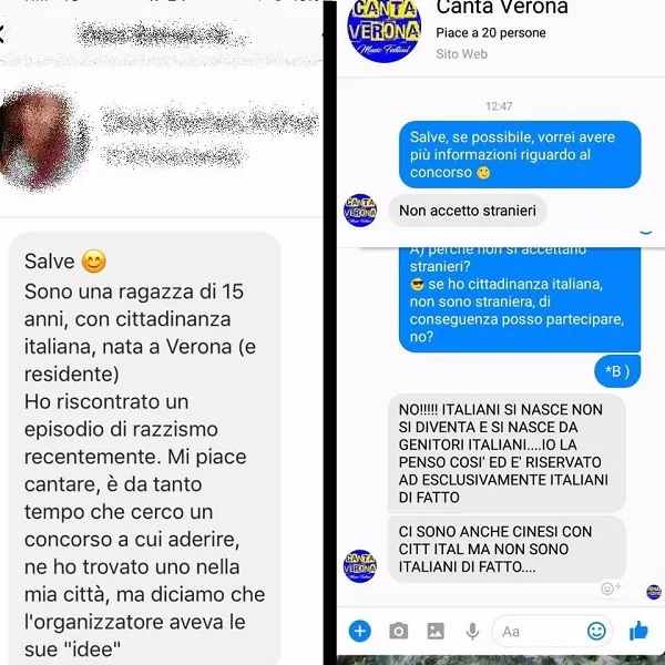 Canta Verona, respinta ragazza di colore: il caso di razzismo che indigna il web