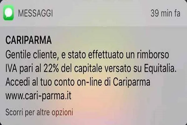 Rimborso IVA Equitalia via SMS, nuova truffa svuota conto corrente