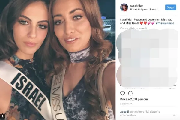 Selfie tra Miss Iraq e Miss Israele, famiglia costretta alla fuga