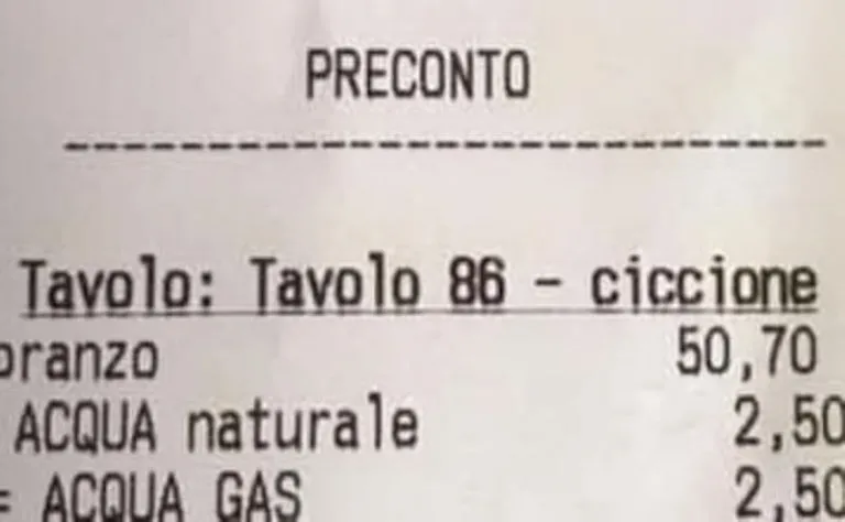 Roma, clienti chiamate ciccione sullo scontrino, è polemica