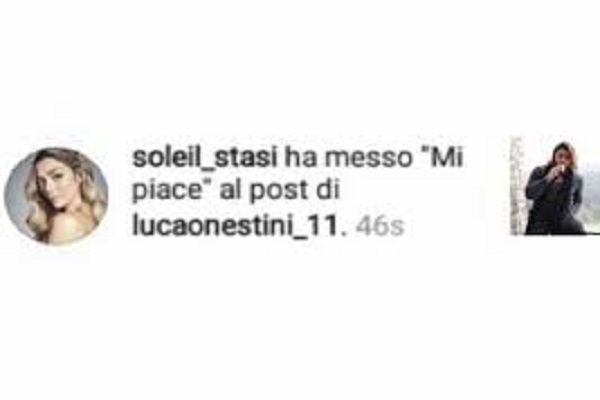 Luca Onestini Instagram, gesto inaspettato di Soleil Sorgè