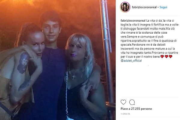 Fabrizio Corona news oggi: dedica Instagram a Nina Moric