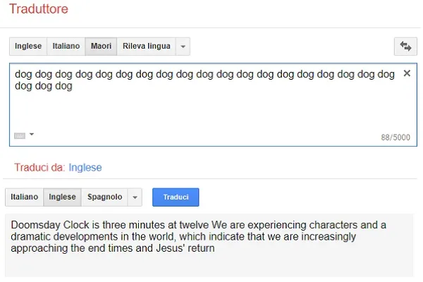 Google Translate anticipa la fine del mondo