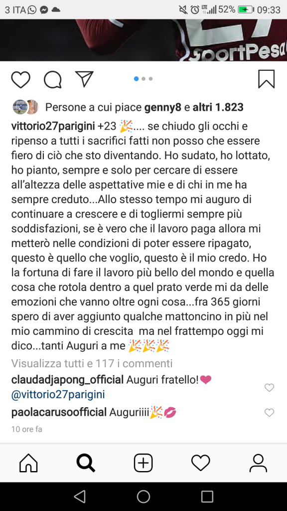 paola caruso auguri a vittorio parigini